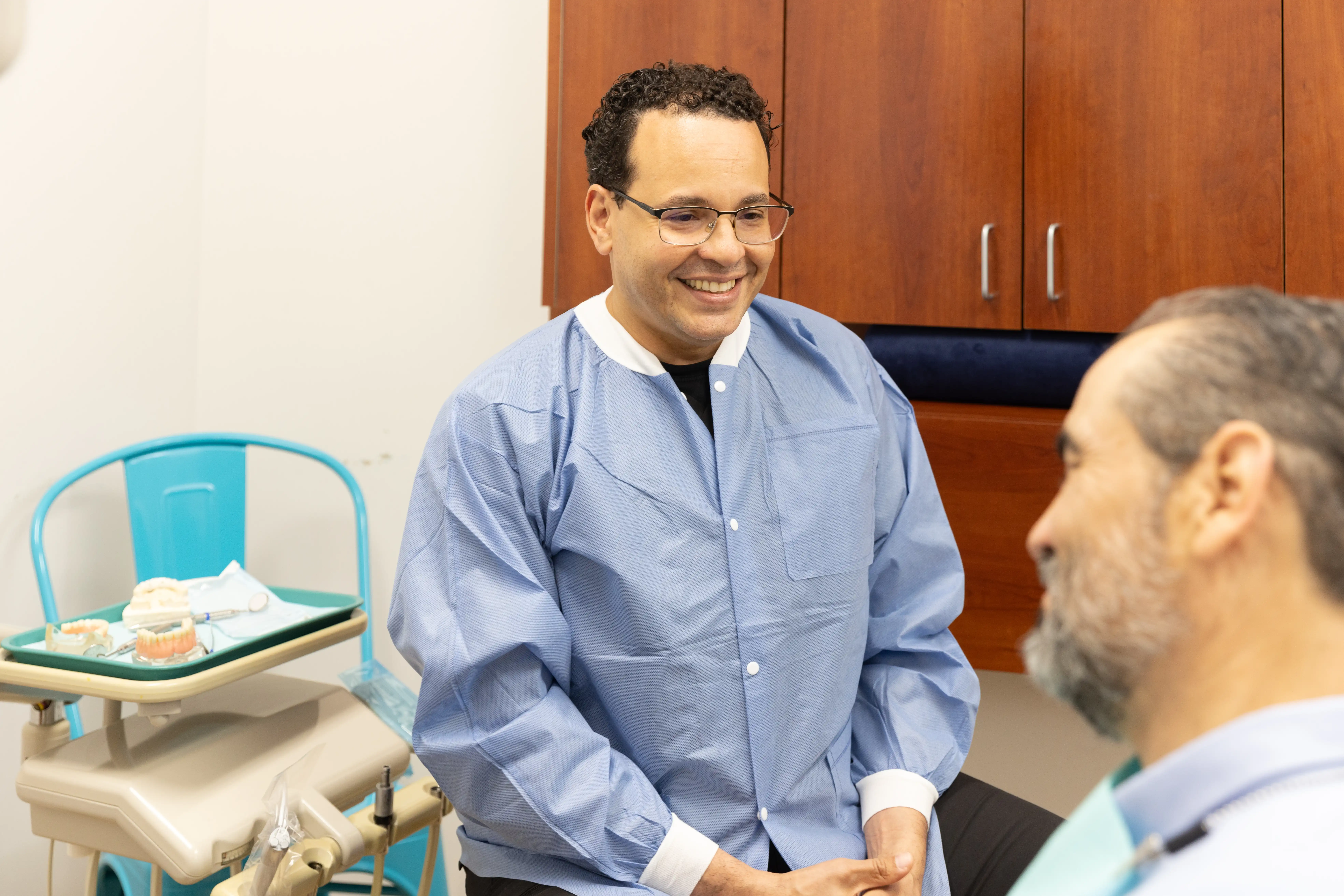 Dr. Rodriguez preparing the patient for their root canal treatment